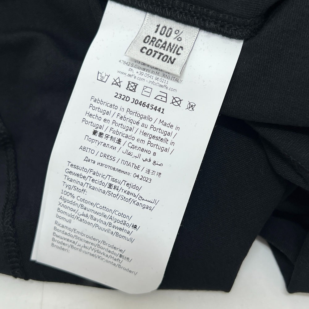 Moschino KS7251145 logo Bijou motif lengan pendek pakaian pakaian pakaian kapas wanita hitam