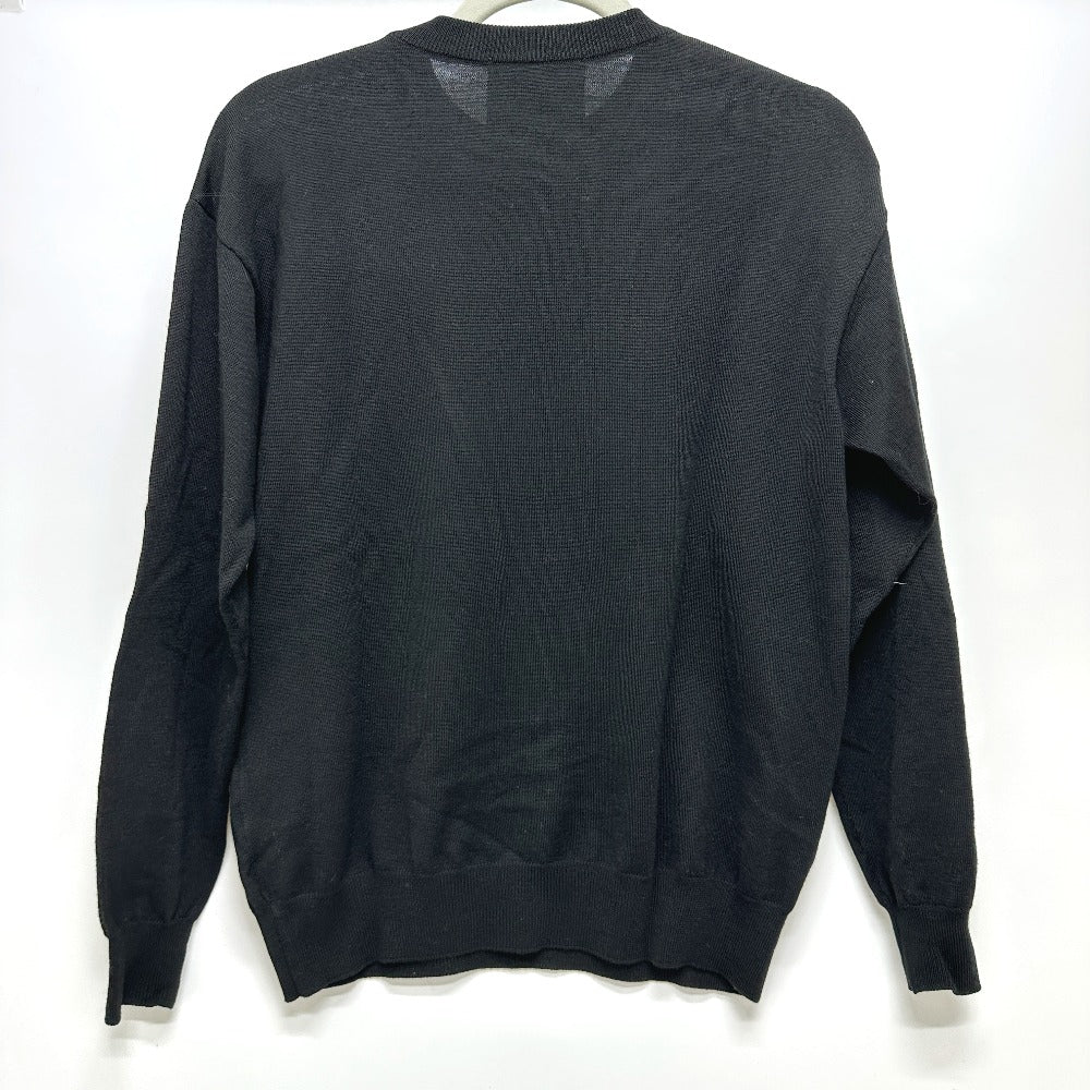 MOSCHINO Safety Pin Heart Motif Long Sleeve Apparel Sweater Wool Women's Black