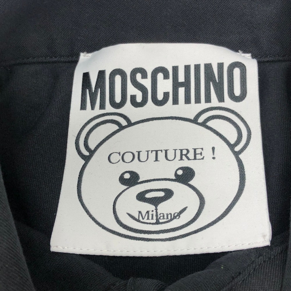 MOSCHINO テディベアプリント アパレル トップス ポロシャツ 半袖Ｔシャツ コットン レディース ブラック