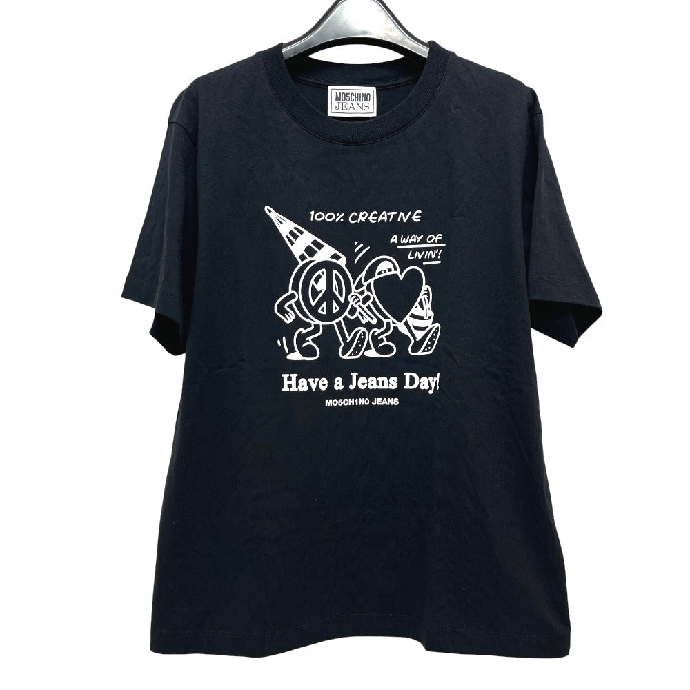 MOSCHINO 251K2A07143732 MOSCHINO JEANS Print Apparel Short Sleeve T-Shirt Short sleeve T-shirt cotton Black/White Used