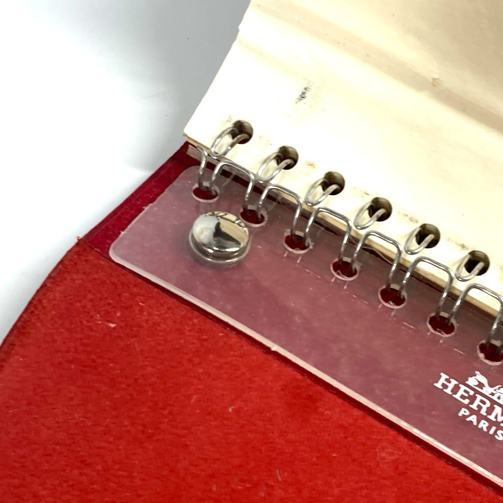 HERMES ロールノート カイエルーレ メモ帳 ステーショナリー ノートブック レザー ユニセックス レッド - brandshop-reference