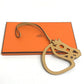 HERMES Petit H Paddock Cheval Bag Strap Keychain Charm in Swift Leather, Unisex, Ocher and Beige