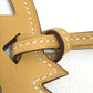 HERMES Petit H Paddock Cheval Bag Strap Keychain Charm in Swift Leather, Unisex, Ocher and Beige