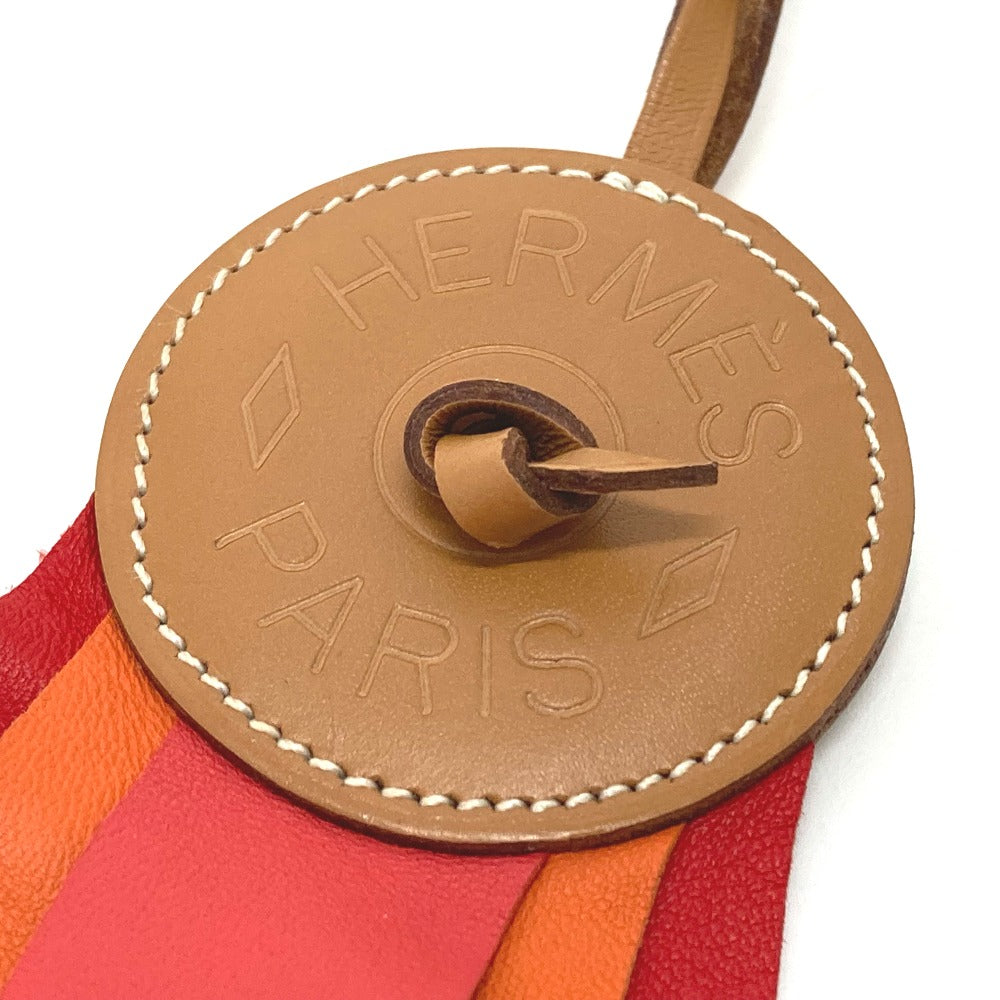 HERMES Paddock Flotte Bag Keychain Bag Charm by Anjou Milo, Unisex, Rose Jaipur x Fou x Rouge, Multicolor