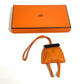 HERMES Petit H Owl Charm, Decorative Accessory, Bag Charm, Leather, Unisex, Orange