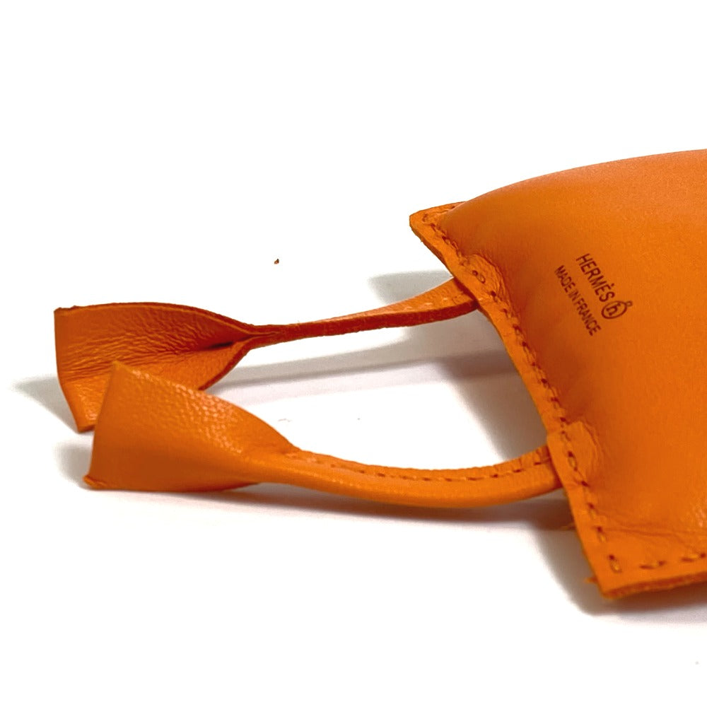 HERMES Petit H Owl Charm, Decorative Accessory, Bag Charm, Leather, Unisex, Orange