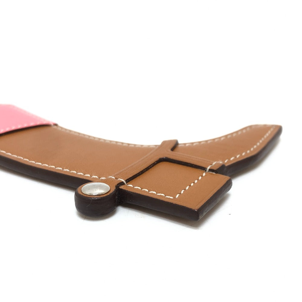 HERMES 패덕 부츠 백 참 참 액세서리 가방 참 가죽 여성 브라운