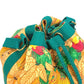 HERMES Vintage Bird Print Drawstring Bag, One-Shoulder Canvas Shoulder Bag, Women's, Green
