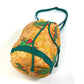HERMES Vintage Bird Print Drawstring Bag, One-Shoulder Canvas Shoulder Bag, Women's, Green