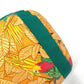 HERMES Vintage Bird Print Drawstring Bag, One-Shoulder Canvas Shoulder Bag, Women's, Green