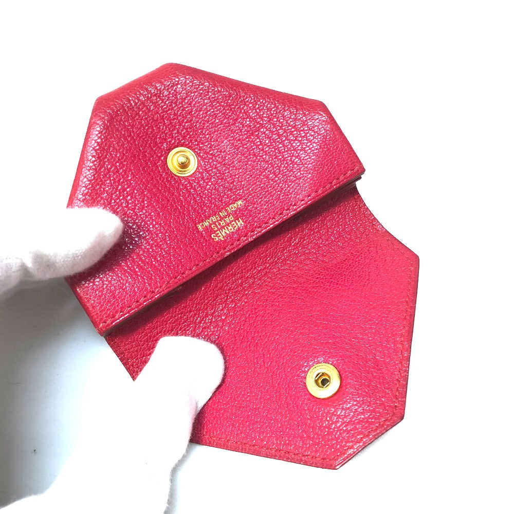 HERMES Le Calanhuit LE48 Coin Purse Chevre Women's Pink