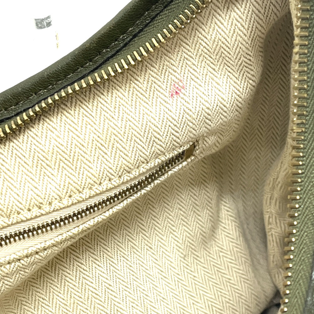 HERMES ガオ カバン バッグ ワンハンドル 肩掛け ハンドバッグ レザー レディース カーキ