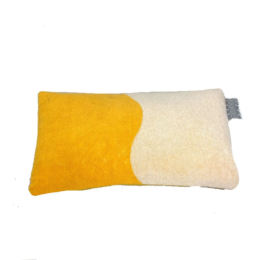 HERMES Yachting Wave Beach Cushion, Interior Pillow, Polyamide, Unisex, Yellow and White