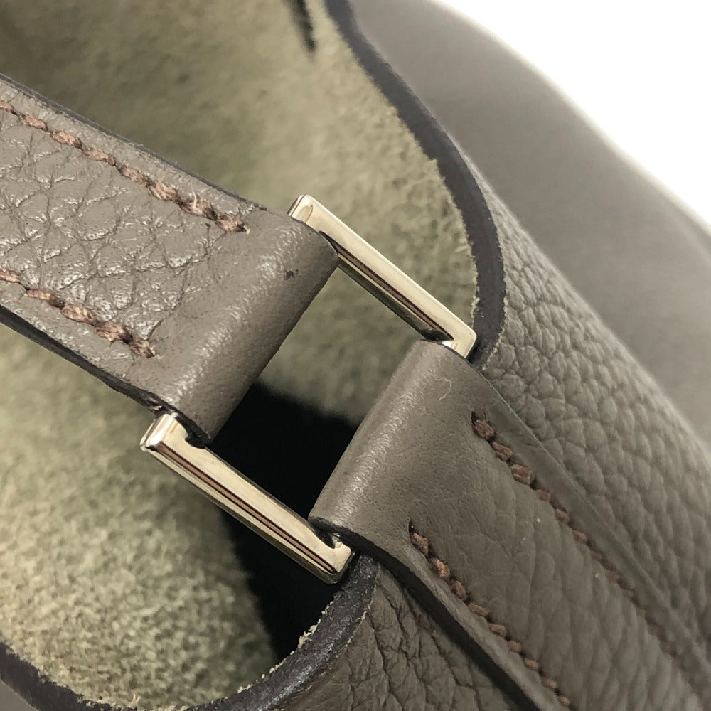 HERMES ピコタンロックMM ピコタン MM シルバー金具 カバン ハンドバッグ トリヨンクレマンス レディース エタン グレー