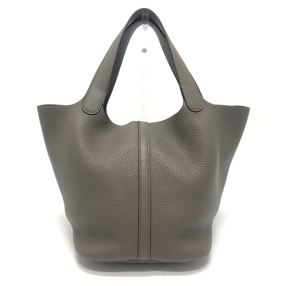 HERMES ピコタンロックMM ピコタン MM シルバー金具 カバン ハンドバッグ トリヨンクレマンス レディース エタン グレー