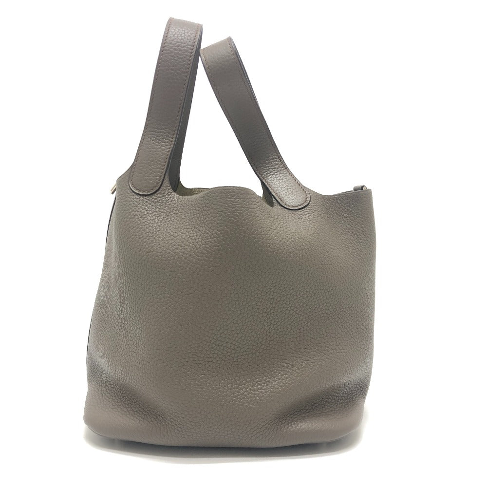 HERMES ピコタンロックMM ピコタン MM シルバー金具 カバン ハンドバッグ トリヨンクレマンス レディース エタン グレー