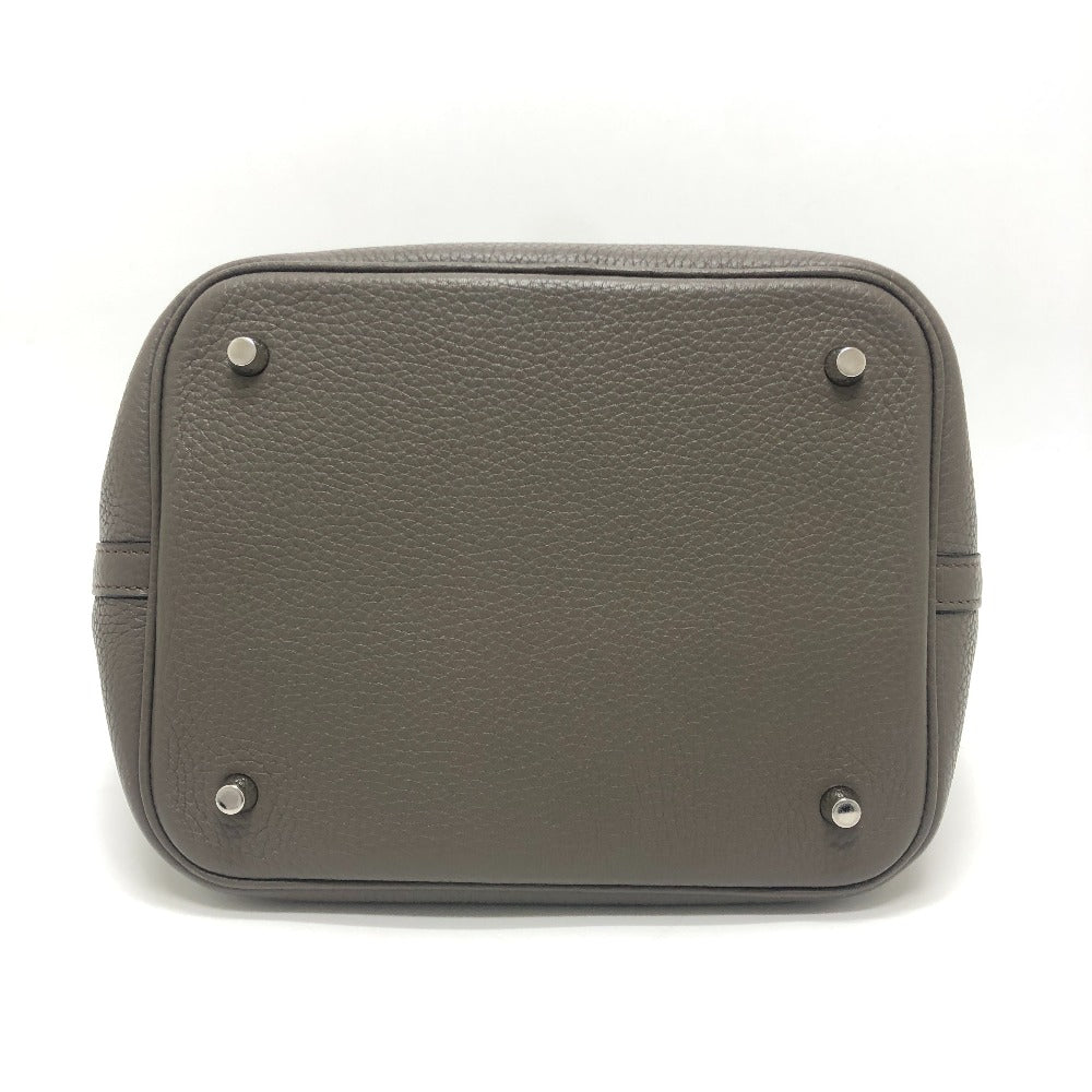 HERMES ピコタンロックMM ピコタン MM シルバー金具 カバン ハンドバッグ トリヨンクレマンス レディース エタン グレー