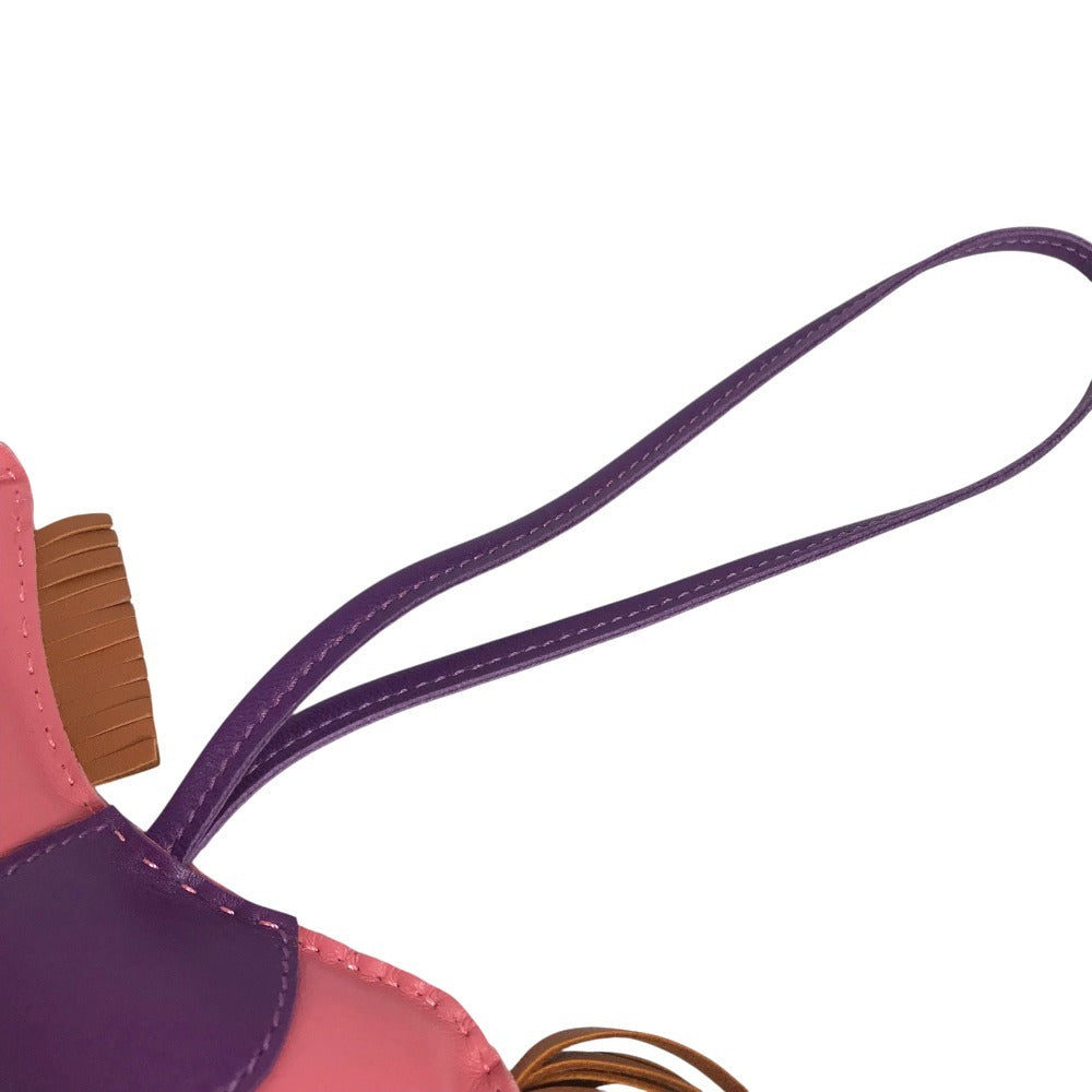 HERMES Rodeo GM Bag Charm, Horse Cheval Keychain Charm, Anjou Miro, Women's, Pink