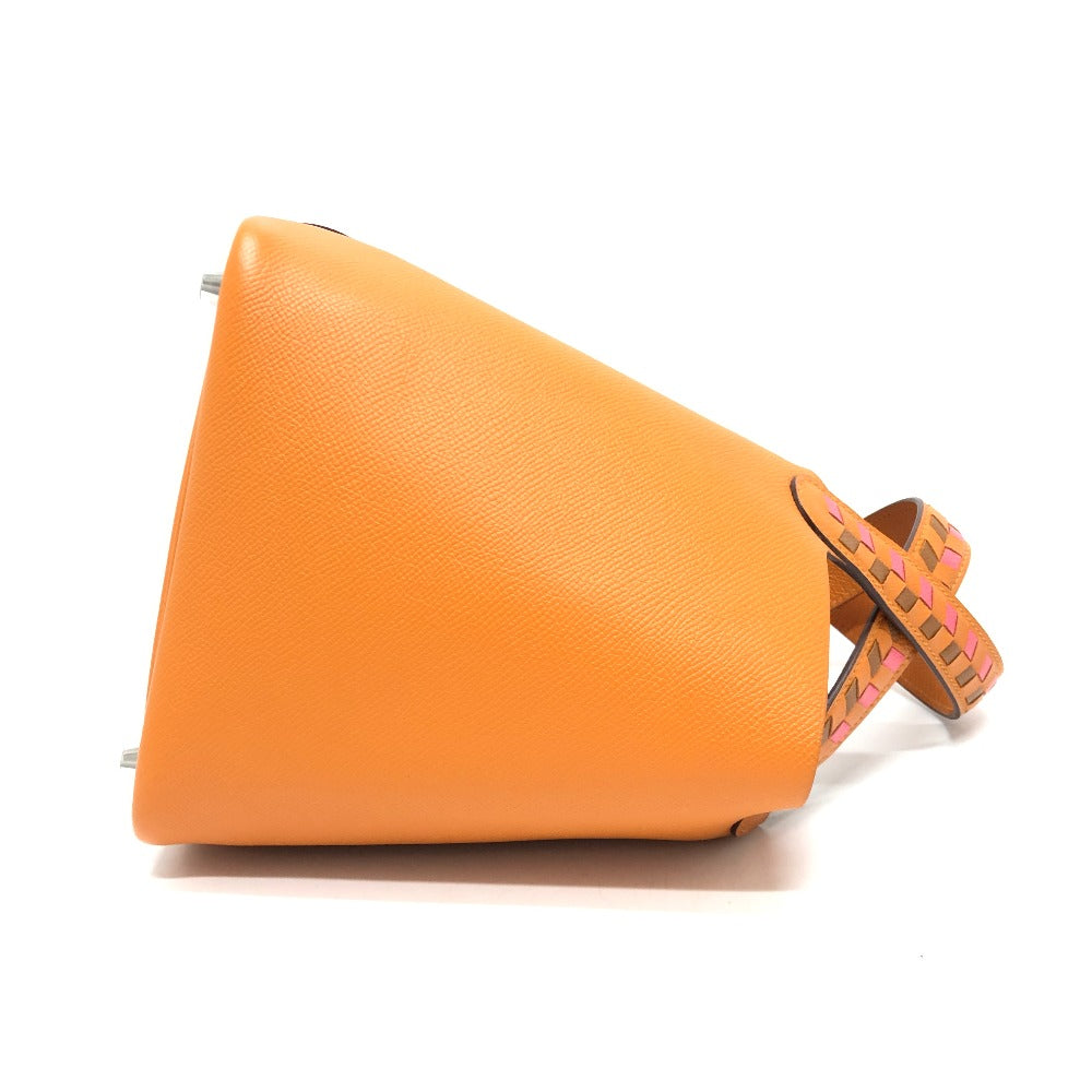 HERMES ピコタンロックＰＭ トレサージュ バッグ カバン バック ハンドバック PM ハンドバッグ エプソン レディース アプリコット オレンジ - brandshop-reference