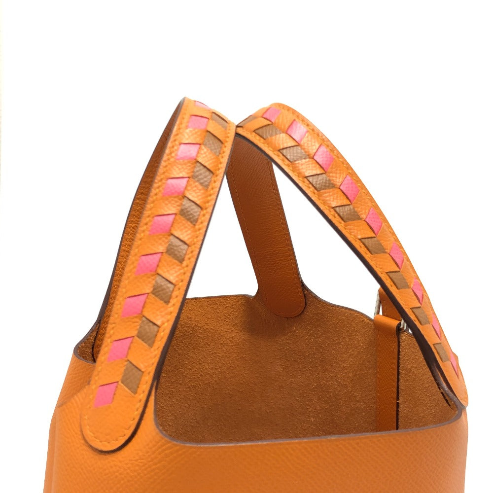 HERMES ピコタンロックＰＭ トレサージュ バッグ カバン バック ハンドバック PM ハンドバッグ エプソン レディース アプリコット オレンジ - brandshop-reference