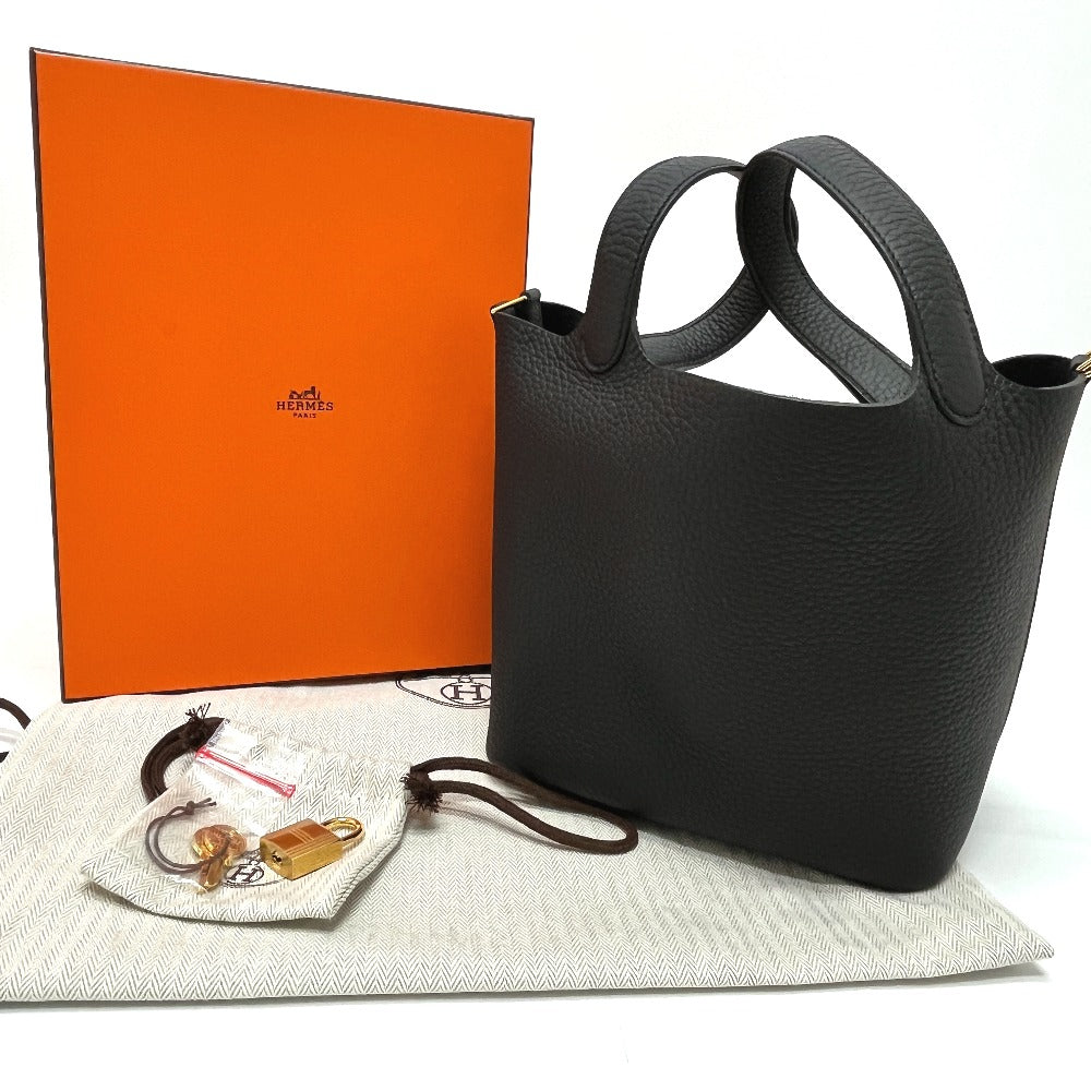 HERMES ピコタンロックPM カバン ハンドバッグ トリヨンクレマンス レディース G金具 ブラック