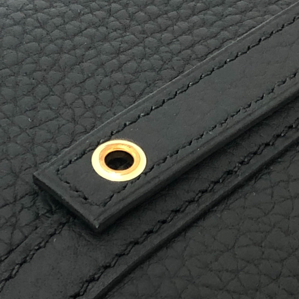 HERMES Picotin Lock PM Handbag in Taurillon Clemence Leather with K Stamp and Gold Hardware, Black