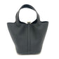 HERMES Picotin Lock PM Handbag in Taurillon Clemence Leather with K Stamp and Gold Hardware, Black