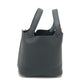 HERMES Picotin Lock PM Handbag in Taurillon Clemence Leather with K Stamp and Gold Hardware, Black
