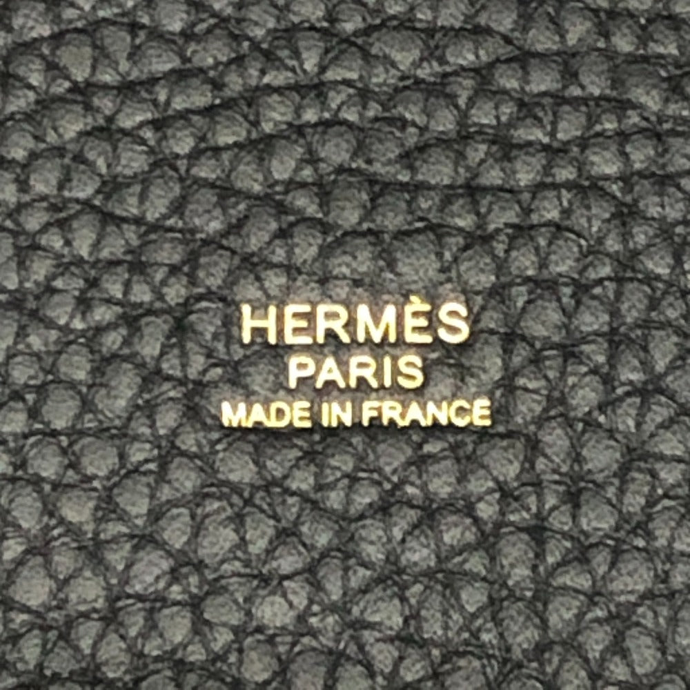 HERMES Picotin Lock PM Handbag in Taurillon Clemence Leather with K Stamp and Gold Hardware, Black