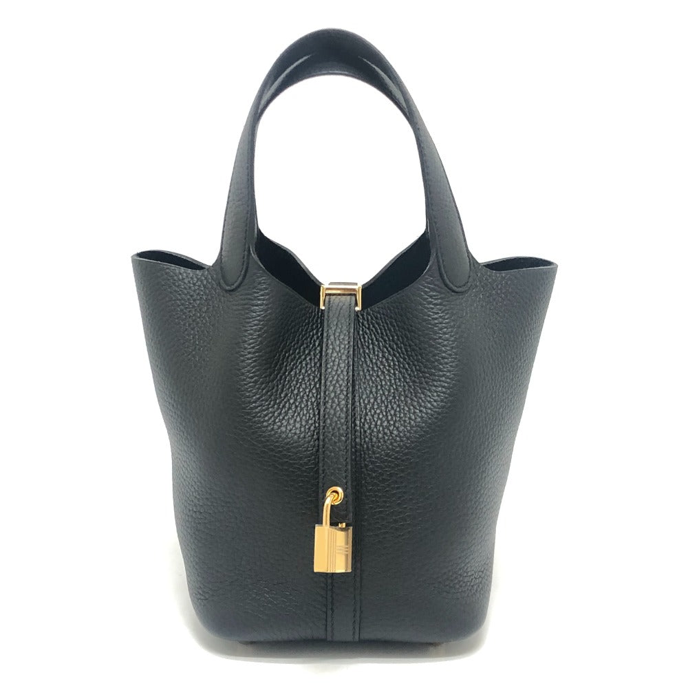 HERMES ピコタンロックPM ピコタンロック PM K刻 カバン ゴールド金具 ハンドバッグ トリヨンクレマンス レディース ブラック