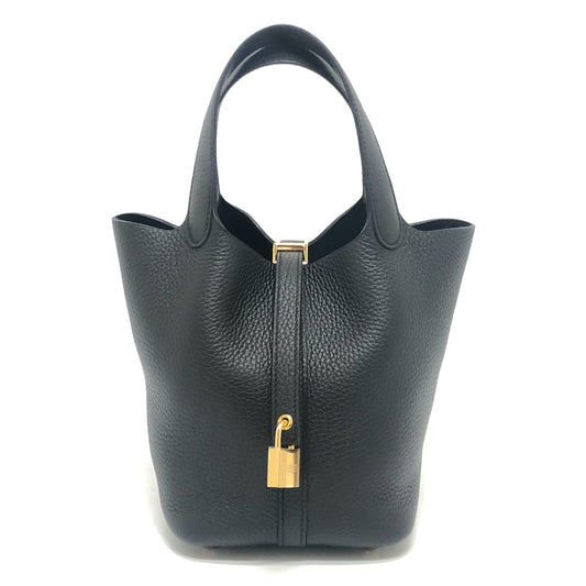 HERMES ピコタンロックPM ピコタンロック PM K刻 カバン ゴールド金具 ハンドバッグ トリヨンクレマンス レディース ブラック