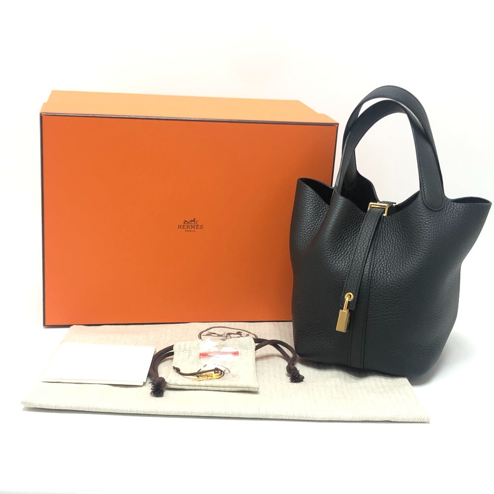 HERMES ピコタンロックPM ピコタンロック PM K刻 カバン ゴールド金具 ハンドバッグ トリヨンクレマンス レディース ブラック