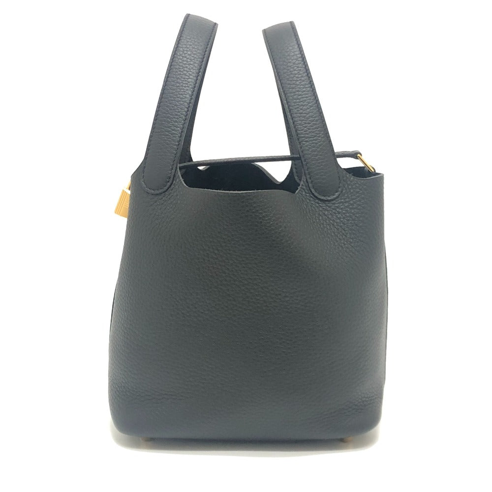 HERMES ピコタンロックPM ピコタンロック PM K刻 カバン ゴールド金具 ハンドバッグ トリヨンクレマンス レディース ブラック