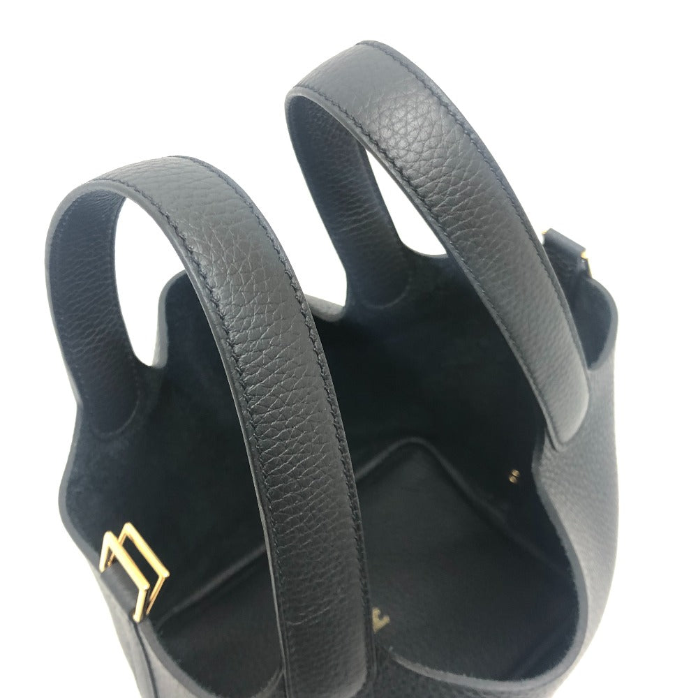 HERMES ピコタンロックPM ピコタンロック PM K刻 カバン ゴールド金具 ハンドバッグ トリヨンクレマンス レディース ブラック