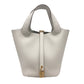 HERMES Picotin Rock PM 18 Picotin PM GoldHardware Bag Hand Bag Taurillon Clemence Beton White Used
