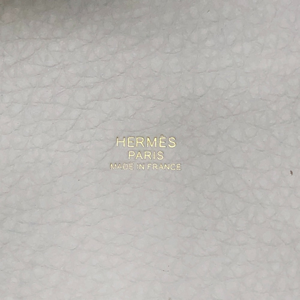 HERMES Picotin Rock PM 18 Picotin PM GoldHardware Bag Hand Bag Taurillon Clemence Beton White Used