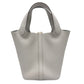 HERMES Picotin Rock PM 18 Picotin PM GoldHardware Bag Hand Bag Taurillon Clemence Beton White Used