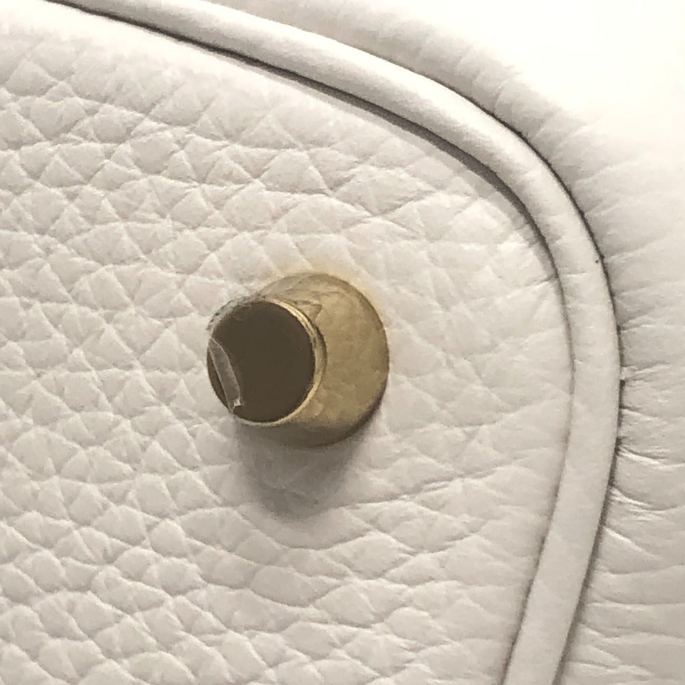 HERMES Picotin Rock PM 18 Picotin PM GoldHardware Bag Hand Bag Taurillon Clemence Beton White Used