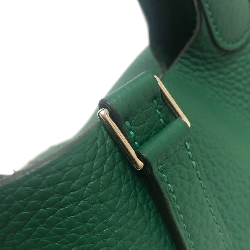 HERMES Picotin Rock PM 18 Picotin PM Bag Hand Bag Taurillon Clemence Vert Moyen x SVHardware Green Used