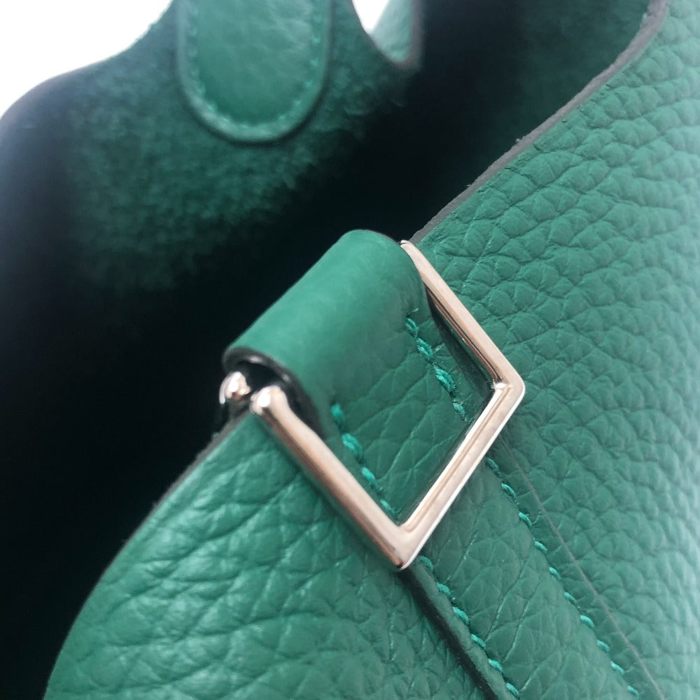 HERMES Picotin Rock PM 18 Picotin PM Bag Hand Bag Taurillon Clemence Vert Moyen x SVHardware Green Used