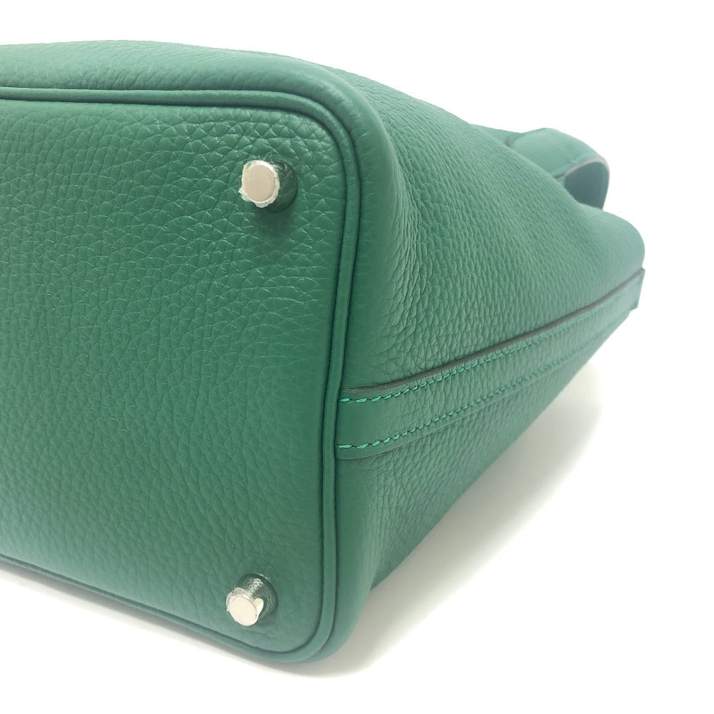 HERMES Picotin Rock PM 18 Picotin PM Bag Hand Bag Taurillon Clemence Vert Moyen x SVHardware Green Used