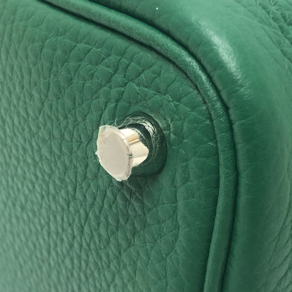 HERMES Picotin Rock PM 18 Picotin PM Bag Hand Bag Taurillon Clemence Vert Moyen x SVHardware Green Used