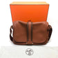 HERMES Boullang Shoulder Bag, Taurillon Clemence Leather, Brown, Women's