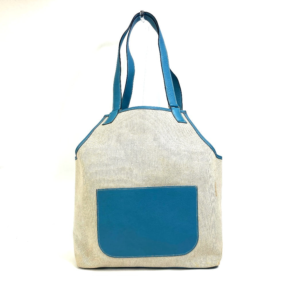 HERMES Jardinier PM Shoulder Bag, Toile H Tote Bag, Women's, Blue Jean, Blue