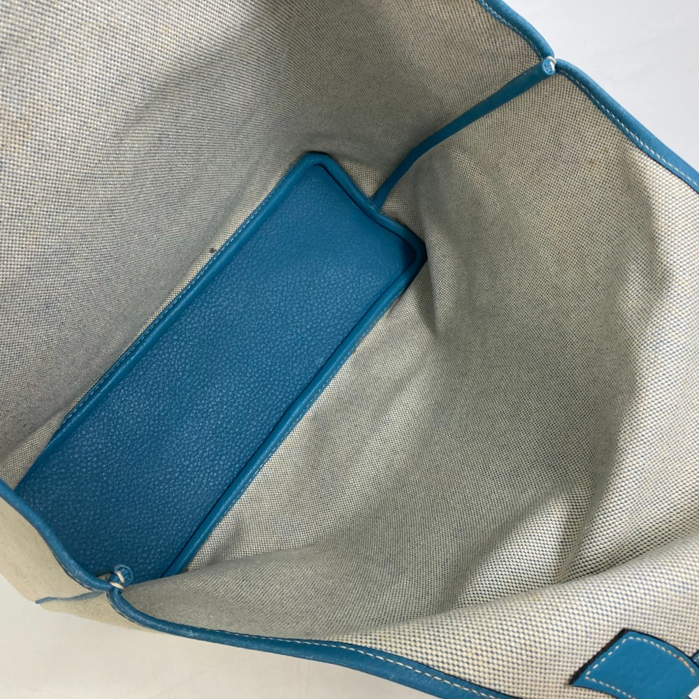 HERMES Jardinier PM Shoulder Bag, Toile H Tote Bag, Women's, Blue Jean, Blue