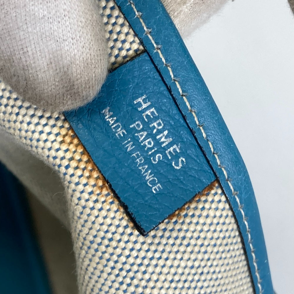 HERMES Jardinier PM Shoulder Bag, Toile H Tote Bag, Women's, Blue Jean, Blue