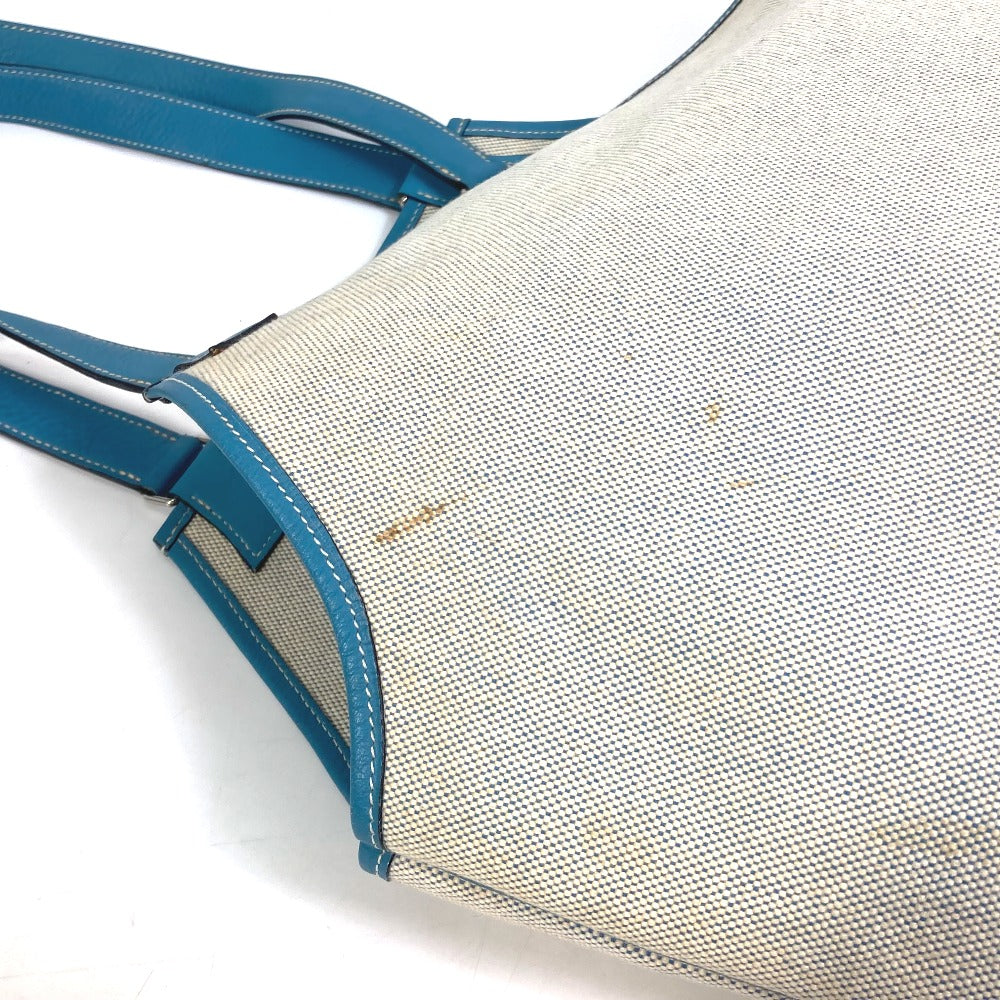 HERMES Jardinier PM Shoulder Bag, Toile H Tote Bag, Women's, Blue Jean, Blue