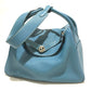HERMES Lindy 34 Shoulder Bag/Handbag in Taurillon Clemence Leather, Women's, Blue Jean