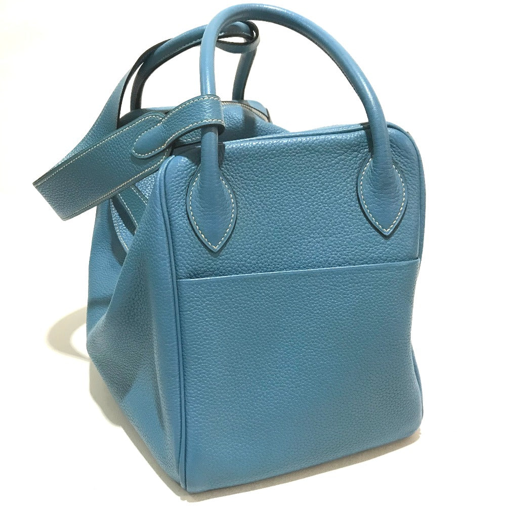 HERMES Lindy 34 Shoulder Bag/Handbag in Taurillon Clemence Leather, Women's, Blue Jean