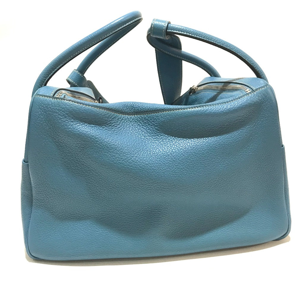 HERMES Lindy 34 Shoulder Bag/Handbag in Taurillon Clemence Leather, Women's, Blue Jean